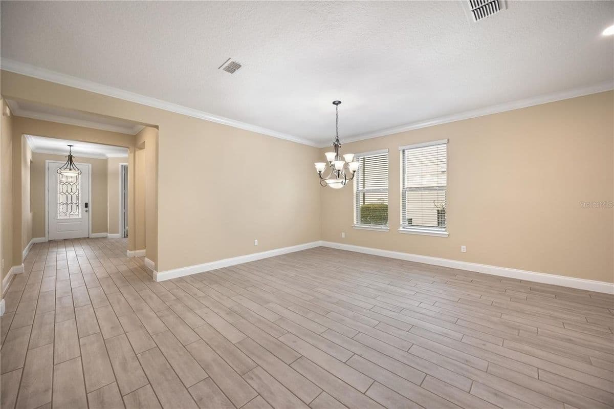 Empty living room before virtual staging